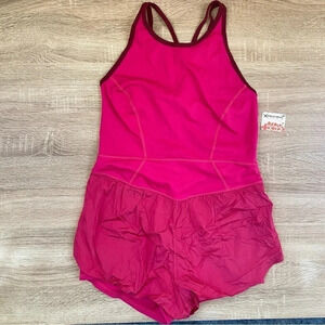 NWT Free People Movement Last Mile One-Piece Hot Pink Large